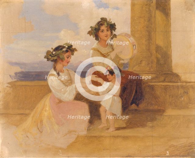 'Peasant Girls - Sorrento', 1820-1885. Creator: Penry Williams.