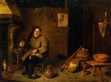 Peasant Holding an Empty Mug, 1655. Creator: Gerritsz Quiringh van Brekelenkam