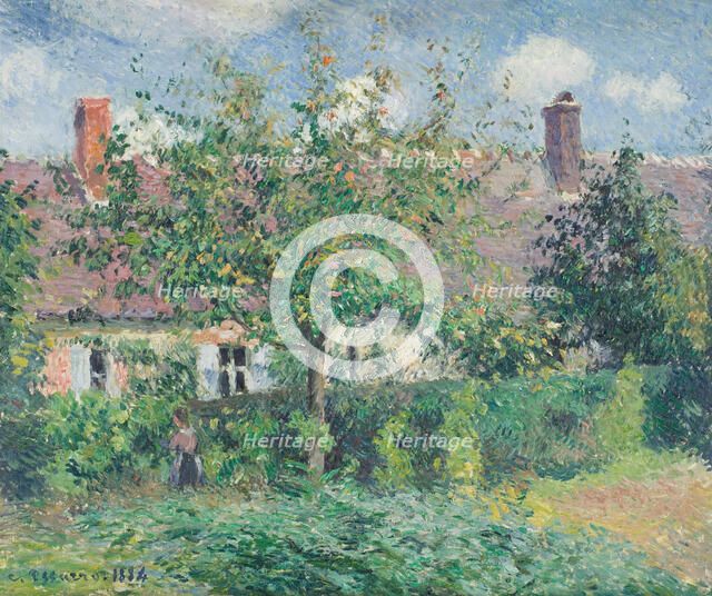 Peasant House at Éragny, 1884. Creator: Camille Pissarro.
