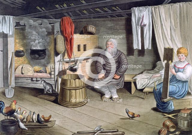 'Peasant House', Russia, 1821. Artist: AC Houbigaot