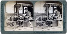 Peasant housewife weaving cotton cloth, Japan, 1904. Artist: Underwood & Underwood