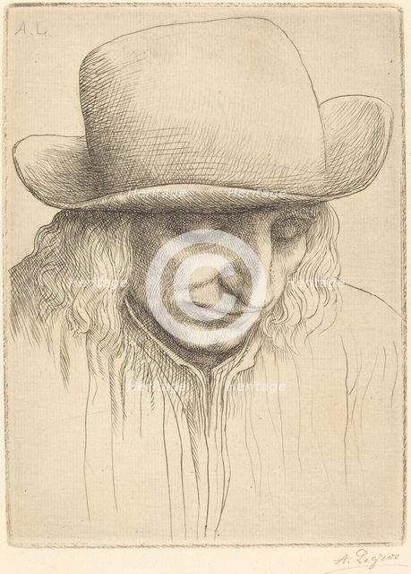 Peasant in a Round Hat (Paysan avec chapeau rond). Creator: Alphonse Legros.