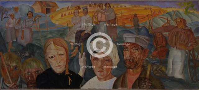 Peasant Land (From the series Visages de Russie), 1917. Artist: Grigoriev, Boris Dmitryevich (1886-1939)