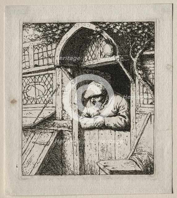 Peasant Leaning in His Doorway. Creator: Adriaen van Ostade (Dutch, 1610-1684).