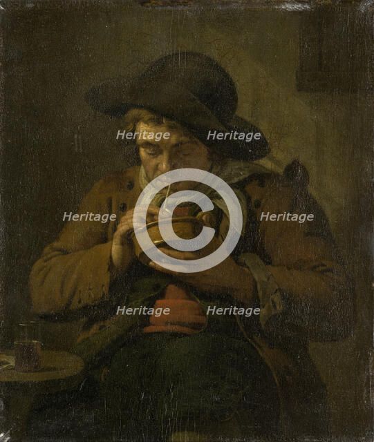 Peasant Lighting his Pipe, 1787. Creator: Jan Ekels the Younger.