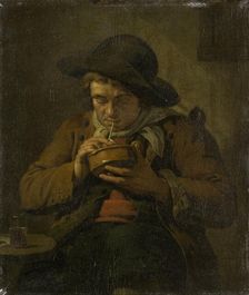 Peasant Lighting his Pipe, 1787. Creator: Jan Ekels the Younger