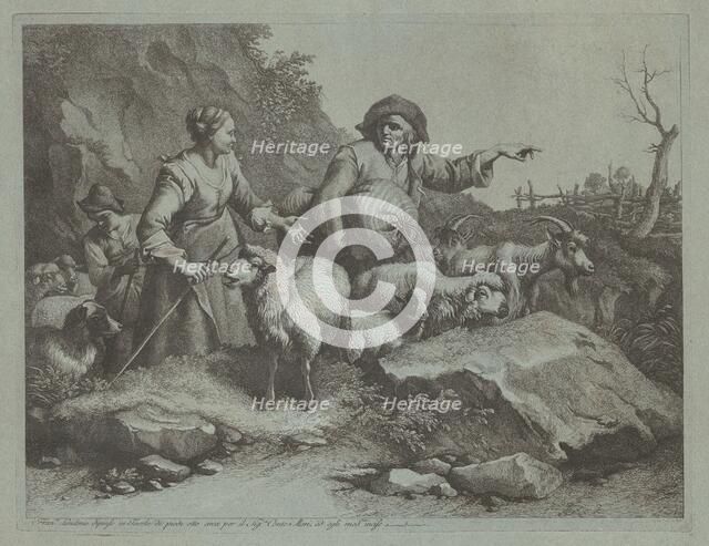 Peasant Man with a Sack and Two Shepherdesses, after 1765. Creator: Francesco Londonio.