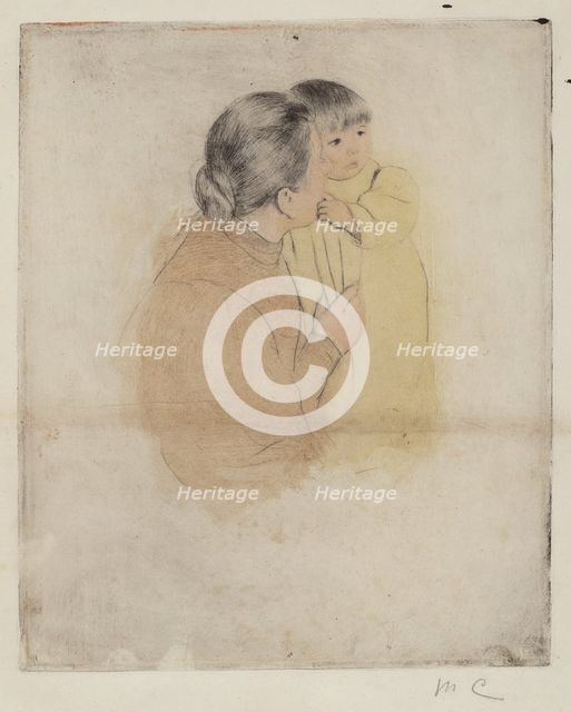 Peasant Mother and Child, c. 1894. Creator: Mary Cassatt.