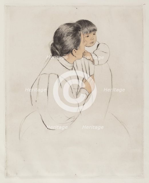 Peasant Mother and Child, c. 1894. Creator: Mary Cassatt.