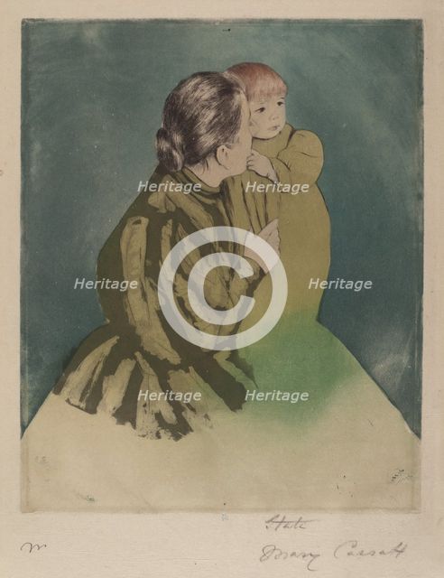 Peasant Mother and Child, c. 1894. Creator: Mary Cassatt.