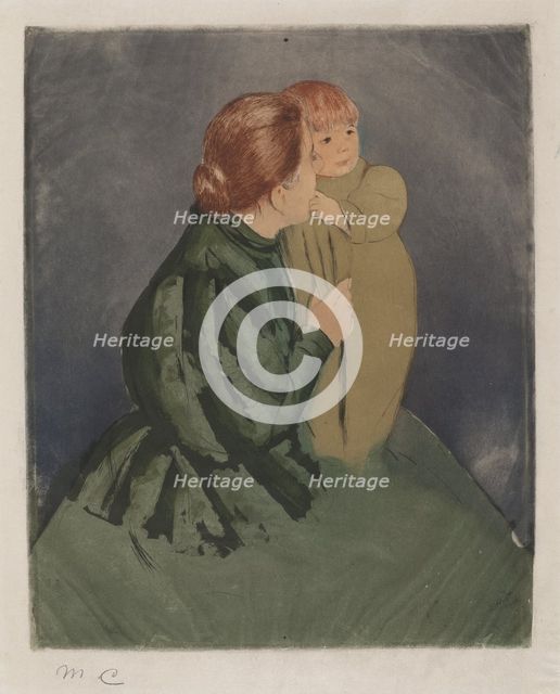 Peasant Mother and Child, c. 1894. Creator: Mary Cassatt.