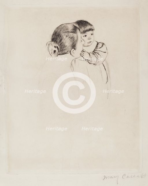Peasant Mother and Child, c. 1894. Creator: Mary Cassatt.