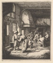 Peasant Paying his Bill, 17th century. Creator: Adriaen van Ostade