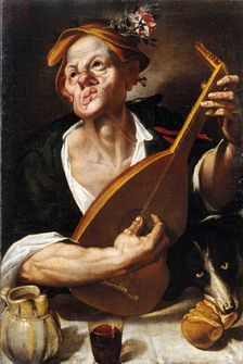 Peasant playing the lute, ca. 1575. Creator: Passerotti (Passarotti), Bartolomeo (1529-1592)