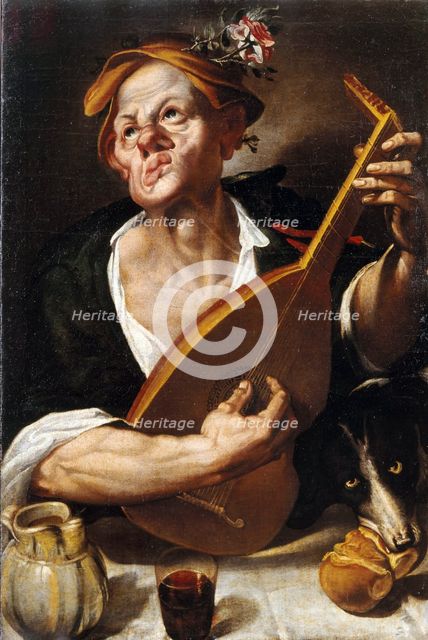 Peasant playing the lute, ca. 1575. Creator: Passerotti (Passarotti), Bartolomeo (1529-1592).