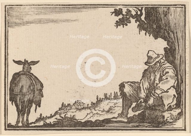 Peasant Removing His Shoe, 1621. Creator: Edouard Eckman.