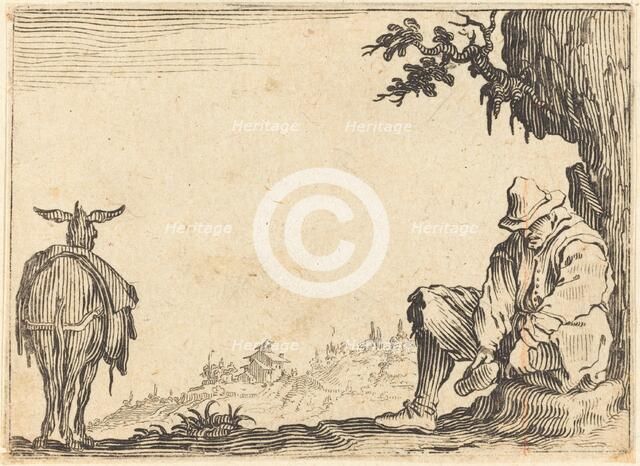 Peasant Removing His Shoe, c. 1622. Creator: Jacques Callot.
