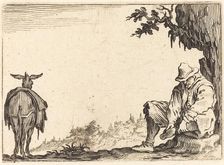Peasant Removing His Shoe, c. 1622. Creator: Jacques Callot