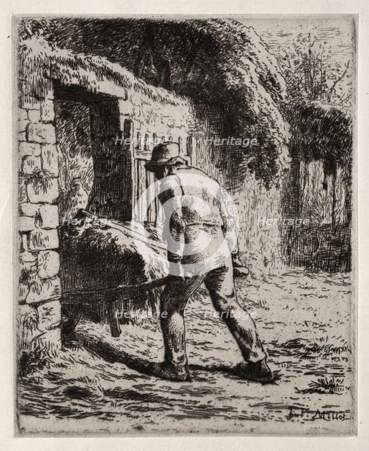 Peasant Returning from the Manure Heap, 1855-1856. Creator: Jean-François Millet (French, 1814-1875).