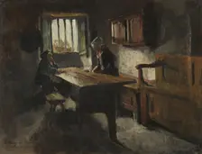 Peasant's Cottage, Rochefort-en-Terre, Brittany, 1881. Creator: Harriet Backer
