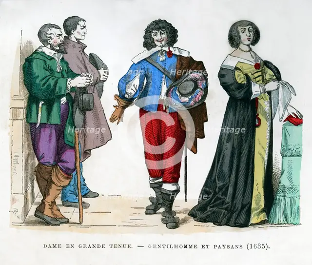 Peasants, a gentleman and a lady, 1635 (1882-1884). Artist: Unknown