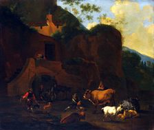 Peasants and Cattle, 17th century? Creator: Nicolaes Berchem