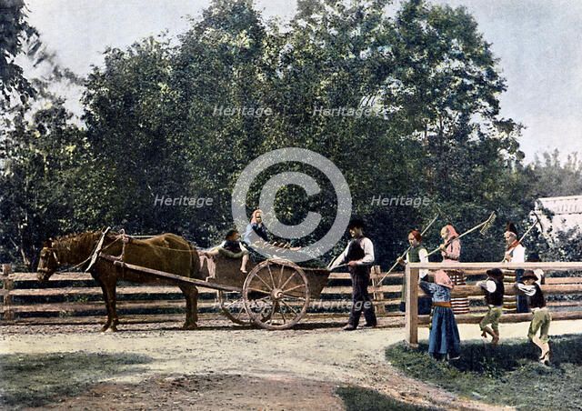Peasants at the end of the harvest, Sweden, c1890. Artist: L Boulanger
