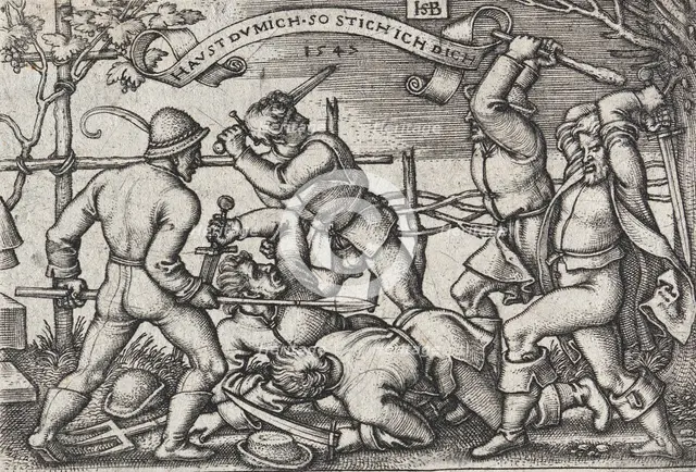 Peasants' Brawl, between 1546 and 1547. Creator: Sebald Beham.