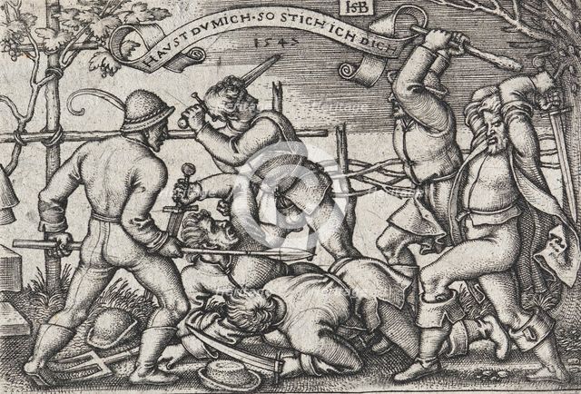 Peasants' Brawl, between 1546 and 1547. Creator: Sebald Beham.