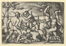 Peasants Brawl, from The Peasants Feast or the Twelve Months, 1547. Creator: Sebald Beham