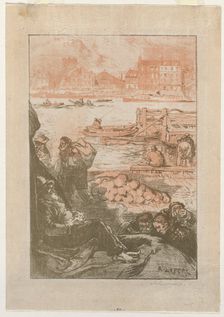 [Peasants by a Dock, Paris]. Creator: Auguste Louis Lepère (French, 1849-1918)