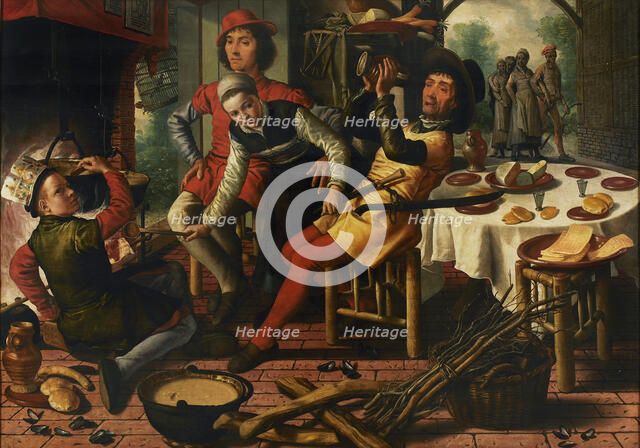 Peasants by the Hearth, 1556. Creator: Aertsen, Pieter (1508-1575).