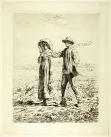 Peasants Going to Work, 1863. Creator: Jean Francois Millet