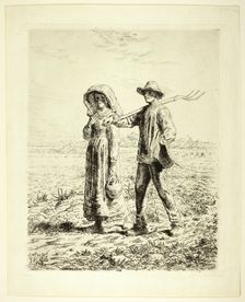 Peasants Going to Work, 1863. Creator: Jean Francois Millet