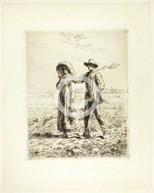 Peasants Going to Work, 1863. Creator: Jean Francois Millet.