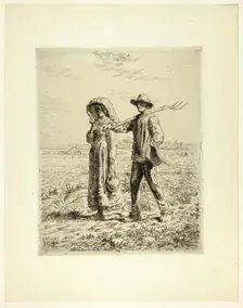 Peasants Going to Work, 1863. Creator: Jean Francois Millet