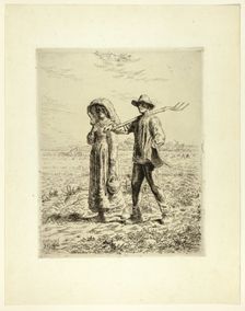 Peasants Going to Work, 1863. Creator: Jean Francois Millet