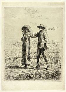 Peasants Going to Work, 1863. Creator: Jean Francois Millet