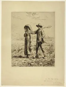 Peasants Going to Work, 1863. Creator: Jean Francois Millet