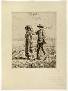 Peasants Going to Work, 1863. Creator: Jean Francois Millet