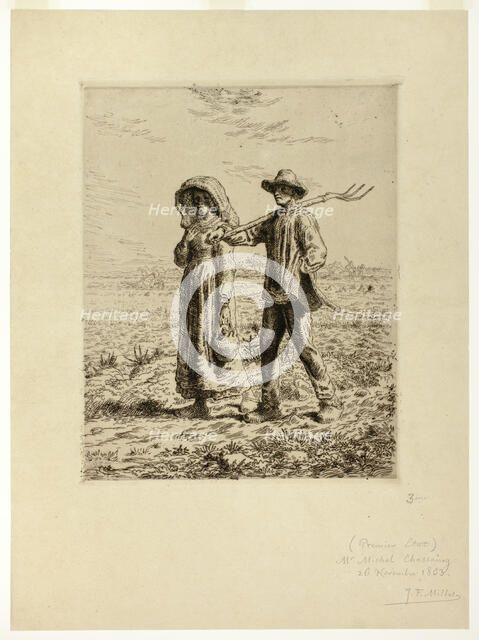 Peasants Going to Work, 1863. Creator: Jean Francois Millet.