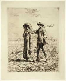 Peasants Going to Work, 1863. Creator: Jean Francois Millet