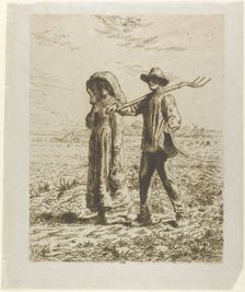 Peasants Going to Work, 1863. Creator: Jean Francois Millet