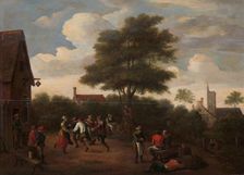 Peasants Dancing Outside the Crescent Tavern, in or after c.1660. Creator: Unknown