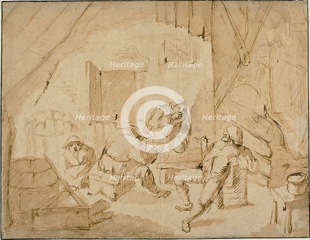 Peasants Drinking, n.d. Creator: Isaac van Ostade.