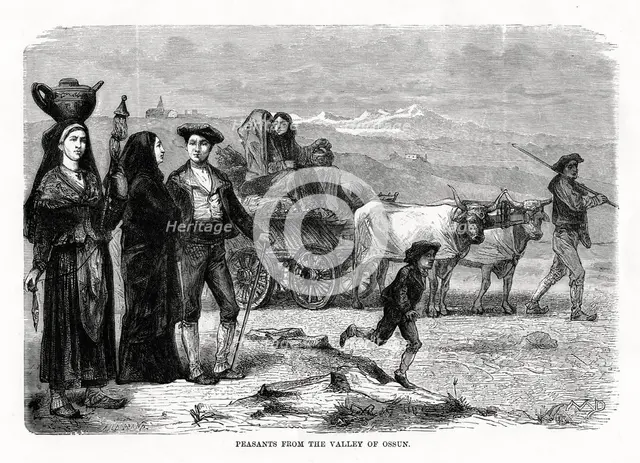 Peasants from the valley of Ossun, France, 1879. Artist: Unknown
