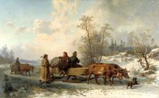 Peasants from Sorunda on their Way to Stockholm, 1862. Creator: Nils Andersson