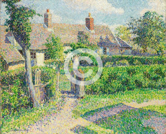 Peasants' houses, Eragny, 1887. Artist: Pissarro, Camille (1830-1903)