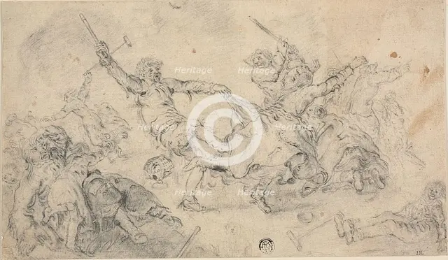 Peasants in a Brawl, n.d. Creators: Cornelis Moninckx, Adriaen van de Venne.