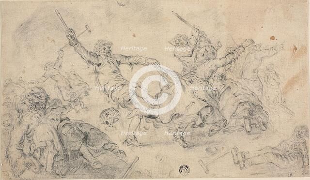 Peasants in a Brawl, n.d. Creators: Cornelis Moninckx, Adriaen van de Venne.
